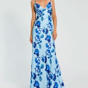Blue Mac Duggal Floral Dress